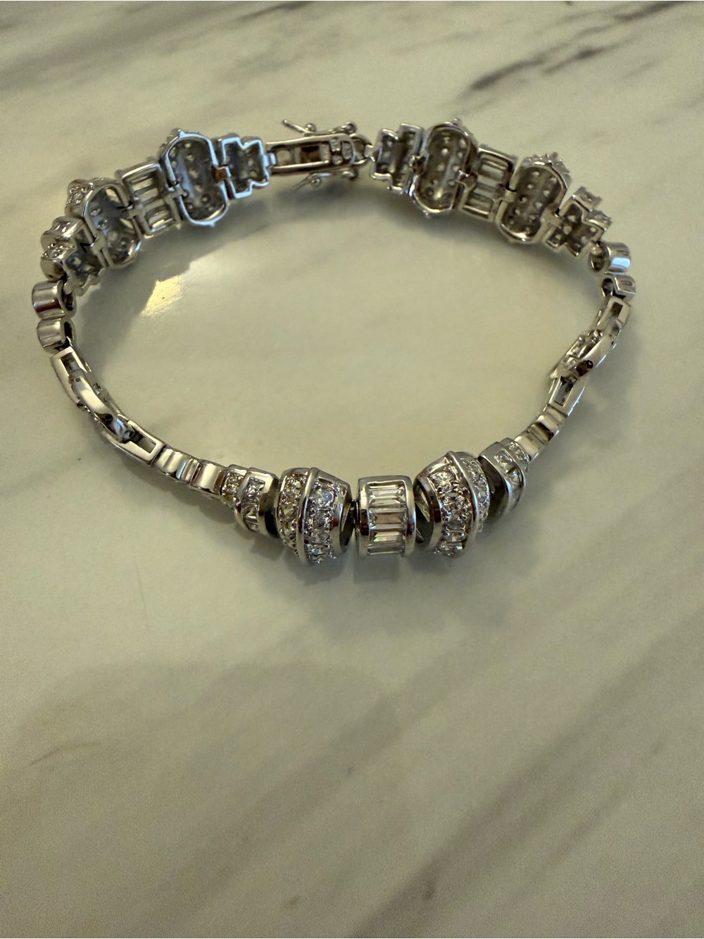 Sterling Silver Crystal Accent Bracelet